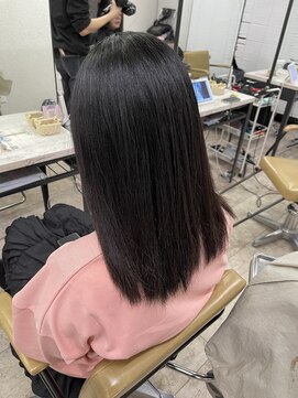 アジールヘア 所沢プロペ通り店(agir hair) 姫カットシアーカラーダークアッシュロングレイヤー縮毛矯正所沢