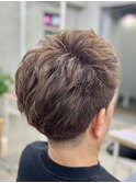 メンズショート刈り上げツーブロックアップバングメンズカット