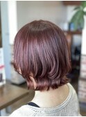 外ハネくびれレイヤー×プラムピンク