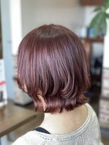 ヘアメイク ベル(hair make Belle)&nbsp;外ハネくびれレイヤー×プラムピンク