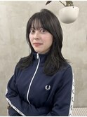 透明感カラー/暗髪/透けカラー/レイヤーカット/顔周りレイヤー