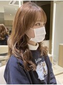 ロングレイヤー韓国風巻き◎ブリーチベージュ髪質改善フェミニン