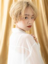 カバーヘア ブリス 上尾西口店(COVER HAIR bliss)&nbsp;ハイトーンカラーホワイトブロンド小顔マッシュ316Z上尾10代20代