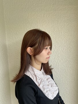 アーシュナチュラリー(h naturally.) 顔まわりレイヤー×ピンクブラウン