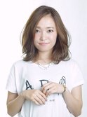 ミディアム　【 簡単スタイリング × ナチュラル × ロブ 】