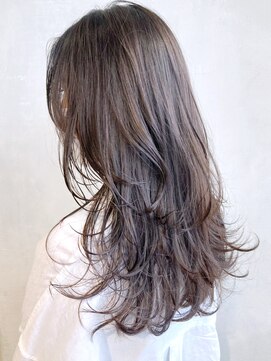 アルバム 渋谷パルコ(ALBUM) レイヤーロングカット_ココアブラウンフリンジウェーブ_ba300972