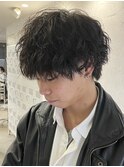 波巻きスパイラルツイストスパイラルパーマツーブロックウルフ