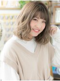 ★プラチナグレージュカラー外ハネボブディ20代30代40代★9