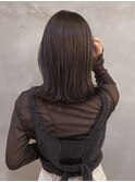 ボブ 透明感暗髪 グレージュ 顔まわりレイヤー