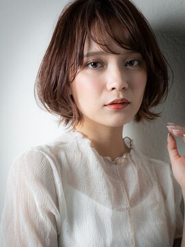 カバーヘア ブリス 川口(COVER HAIR bliss) 斜めバングくせ毛風マッシュパーマボブウルフw川口20代30代40代