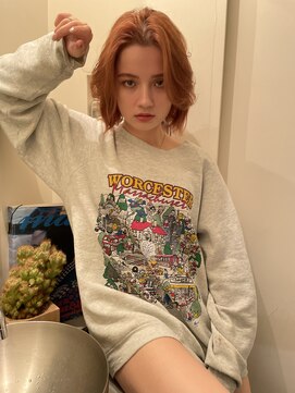 ノラキチジョウジ(NORA KICHIJOJI) ウルフボブロングレイヤー耳かけフェイスレイヤーレイヤーボブ