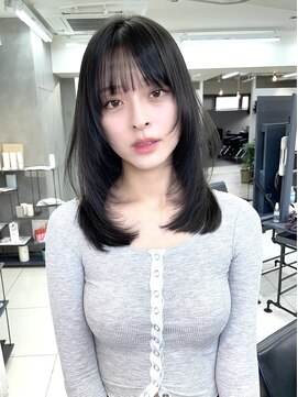 ヴェイン 渋谷(vain) ★くびレイヤーエモージュ黒髪グレーベージュレイヤーロング