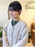 *高塚*マッシュショート前髪パーマ黒髪暗髪丸みショート20代30代