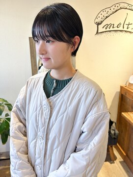 メルト 吉祥寺(melt) *高塚*マッシュショート前髪パーマ黒髪暗髪丸みショート20代30代