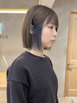 ローレン(LOREN)&nbsp;ミルクティーベージュぷつっとボブケアブリーチ 梅田