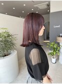 【Lowe'】　外はねボブ×チェリーレッド