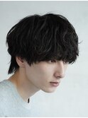 緩めツイストスパイラルパーマ波巻きパーマメンズマッシュウルフ