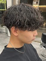 エルマーク 天王寺(L-MARK) スパイラルパーマツイストパーマアップバング短髪メッシュ