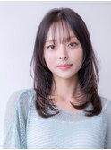 20代30代ミディアム顔周りレイヤーカット髪質改善トリートメント