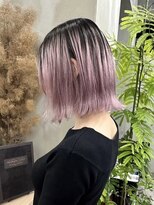 ギークス(GEEKS)&nbsp;【GEEKS渋谷】デザインカラー/くびれボブ/ピンクアッシュ/夏ヘア