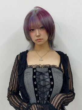 エゴ 池袋(EGO) デザインカラー　チェリーピンク　ウルフカット