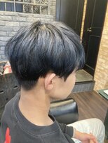 モナン 海老名(Monan)&nbsp;ブルーブラック ツーブロマッシュ ダークグレー 韓国マッシュ