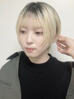 モリオフロムロンドン 原宿本店(morio from London) 【morio原宿】顔まわりレイヤーショートダブルカラー