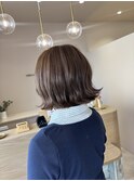 切りっぱなしボブ×ミルクティーブラウン
