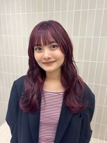 クラッチ 梅田茶屋町店(CLUTCH)&nbsp;カシスレッドとパッツン前髪で可愛く