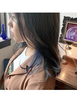 ラクレ(d.la cle) 透け感カーキグレージュとインナーブルー【ラクレ/西大分】