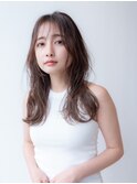 韓国風レイヤーカット髪質改善ダブルカラーミルクティーベージュ