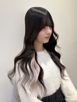 コル(CoL) エクステ80本で長さ出しとインナーカラー