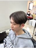 センターパート×グレージュ