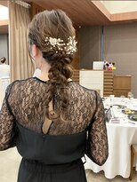 【お呼ばれヘアアレンジ】ヘアセット/渋谷/ヘアアレンジ/黒染め