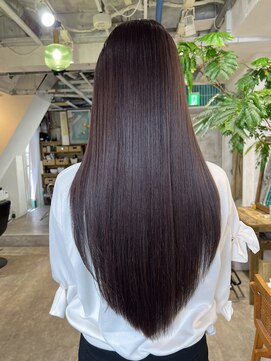 ロア インターナショナル 新宿店(LoA International) 【新宿】ダークパープルラベンダーピンク髪質改善ブリーチ縮毛