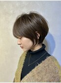 大人可愛い20代30代40代丸みショートボブ/ハンサムショート