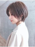 Say.ショートボブひし形ショートレイヤーショートオリーブグレー