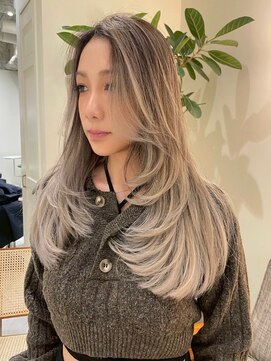 ハーパーズ 渋谷(harpers) バタフライレイヤーカットミルクティーベージュ