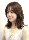 ひし形レイヤーボブ/ヨシンモリ/ハニーブラウン/30代/40代/50代