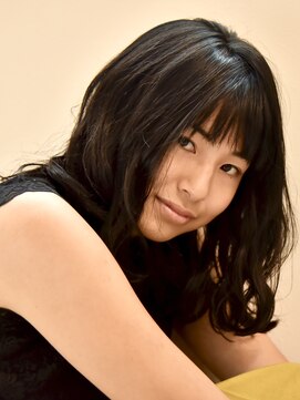 ヘアーリゾートテラス(hair resort terrasse) 黒髪ヴェールウェーブ大人かわいい小顔厚めバングクラシカル