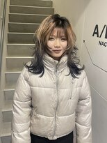 アイリー 名古屋(A/LEE)&nbsp;裾カラー／ネイビー／ウルフ