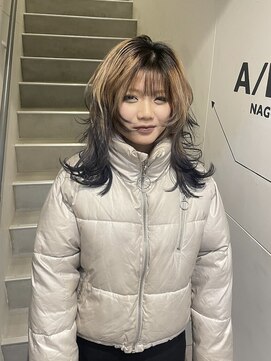 アイリー 名古屋(A/LEE) 裾カラー／ネイビー／ウルフ