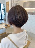 丸みショートボブ/マッシュショート◆キャラメルベージュ