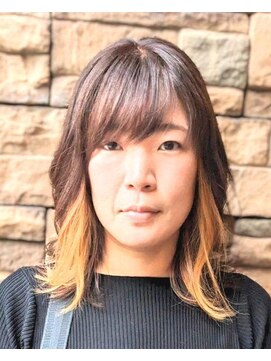 エノモト(ENOMOTO) ブラウン+オレンジイヤリングカラー 外巻きミディ