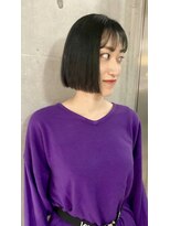 アッシュ 久我山店(Ash) ブルーブラック×ぱっつんボブ