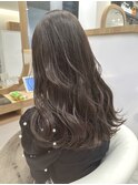 大人可愛いブリーチなし透明感ミルクティーベージュカラー
