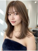 ミディアムレイヤー◎ランダムカール/髪質改善/小顔/表参道