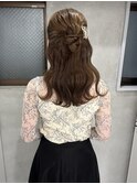 ハーフアップ/ヘアアレンジ/お呼ばれヘア/天神