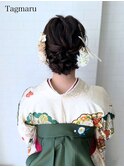卒業式☆袴着付けヘアセットゆるふわシニヨンヘア