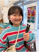 キッズカット☆女の子くびれボブ前髪あり☆ヘアドネーション子供